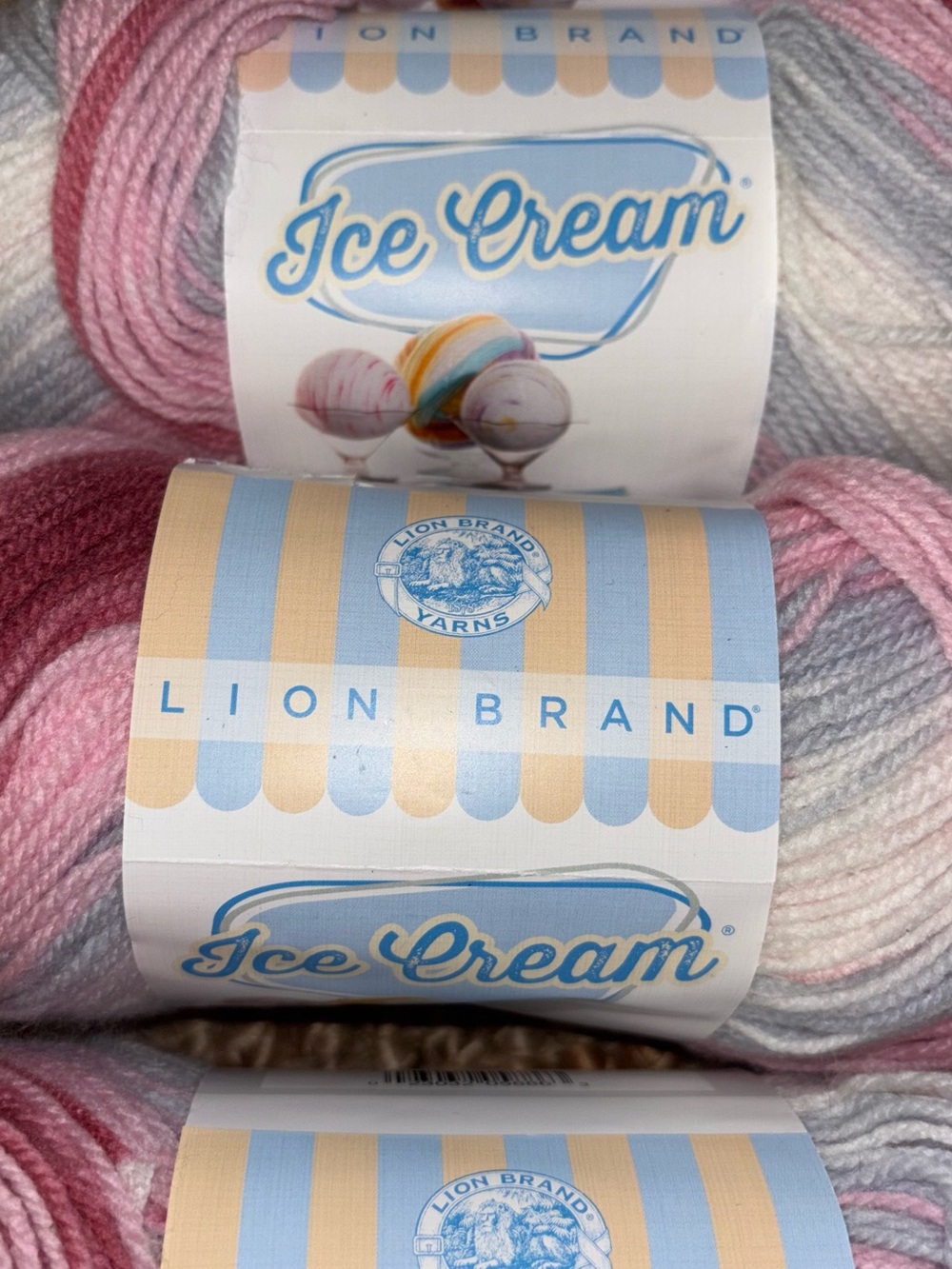 Lion Brand “Ice Cream” Cherries Jubilee Yarn 5-Skeins